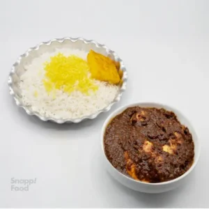 چلو خورشت فسنجان با مرغ