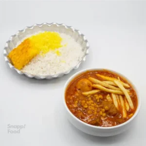 چلو خورشت قیمه سیب زمینی