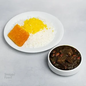 چلو خورشت قورمه سبزی